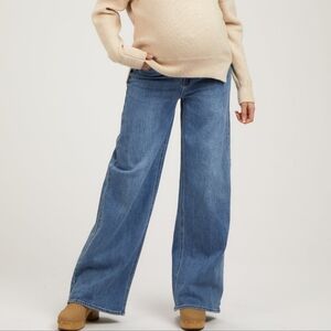 Pinkblush Maternity Women's Blue Wide-Leg Jeans